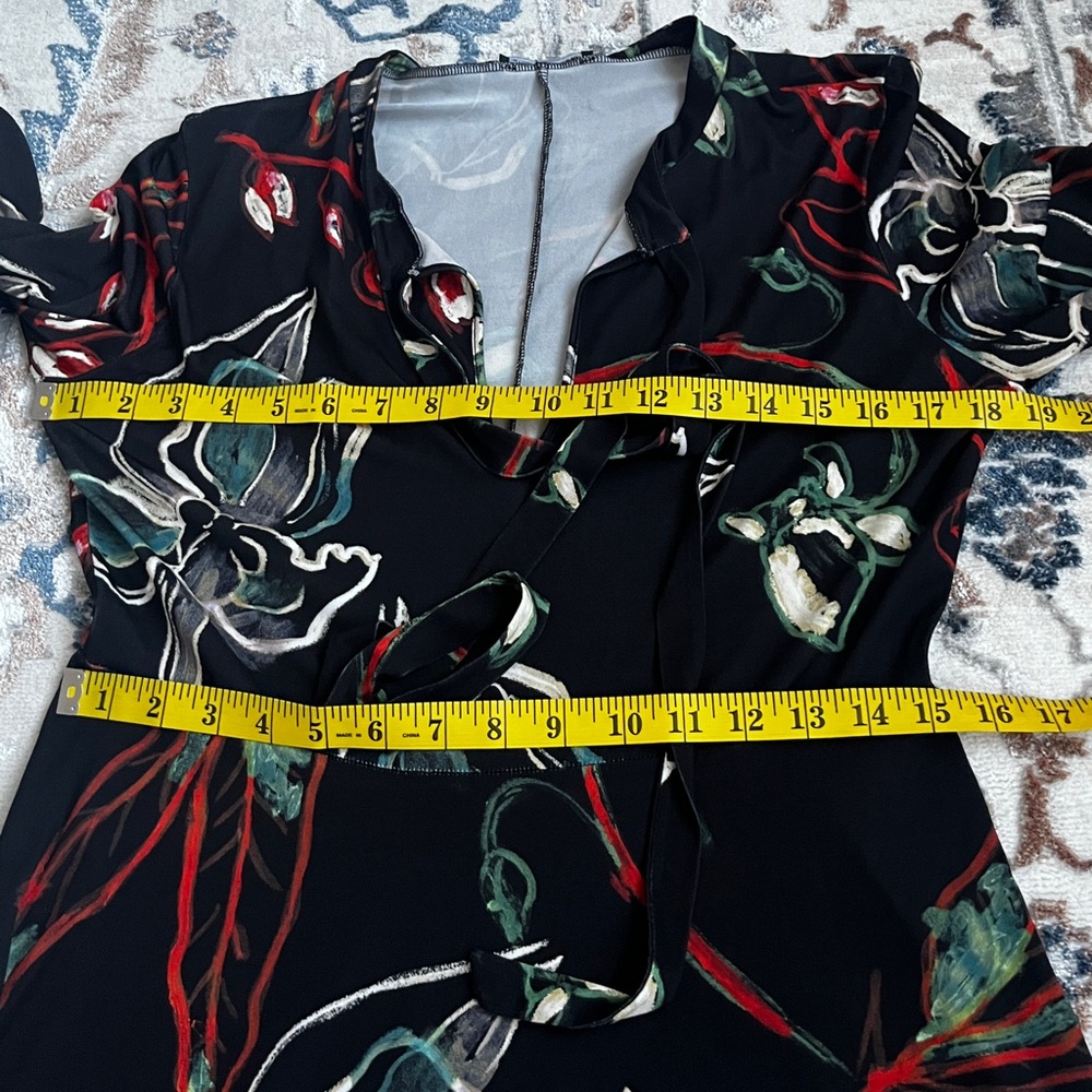 Zara Keyhole Midi Floral Dress size L - Picture 11 of 16